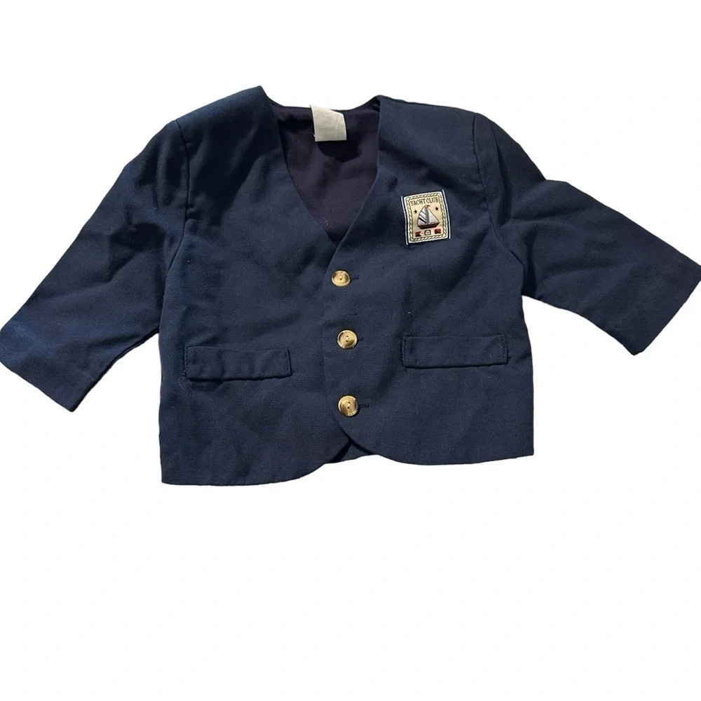 Vintage baby boy size 12 months Yacht Club blue blazer